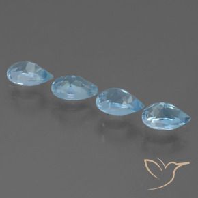 Gemas de Topacio Azul Suizo natural de 2.41 ct, En forma de pera, VS