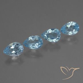 Gemas de Topacio Azul Suizo natural de 2.05 ct, En forma de pera, VS