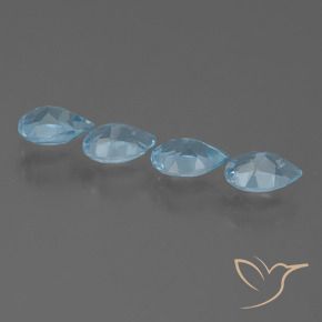 Gemas de Topacio Azul Suizo natural de 2.05 ct, En forma de pera, VS