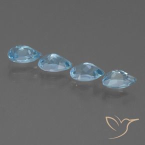 Gemas de Topacio Azul Suizo natural de 2.09 ct, En forma de pera, VS