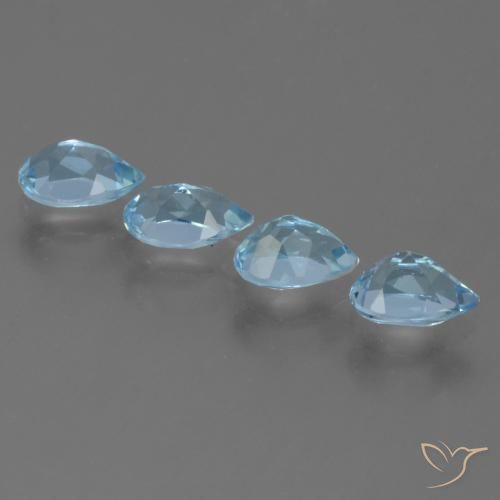 Gemas de Topacio Azul Cielo natural de 2.02 ct, En forma de pera, VS
