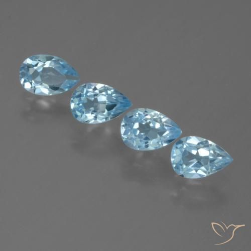 2.36ctw Natural Azul Cielo Topacio, En forma de pera, VS