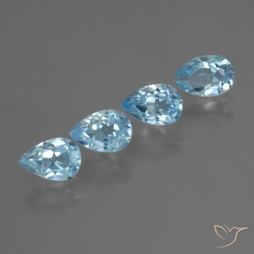 Gemas de Topacio Azul Cielo natural de 2.36 ct, En forma de pera, VS