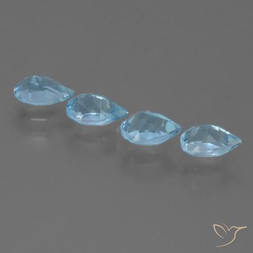 Gemas de Topacio Azul Cielo natural de 2.36 ct, En forma de pera, VS