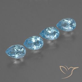 Gemas de Topacio Azul Cielo natural de 2.29 ct, En forma de pera, VS