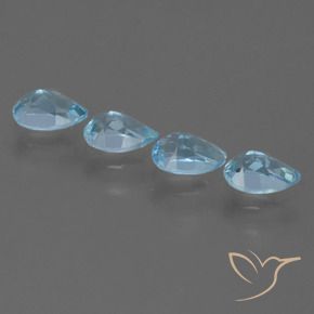Gemas de Topacio Azul Cielo natural de 2.29 ct, En forma de pera, VS