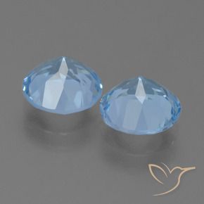 Gemas de topacio azul natural de 4,75 ct, corte redondo, VS