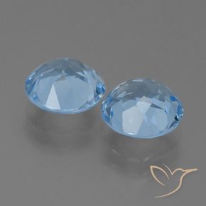 Gemas de Topacio Azul Cielo natural de 4.81 ct, Redondo, VVS-VS