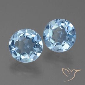 Gemas de Topacio Azul Cielo natural de 4.67 ct, Redondo, VS