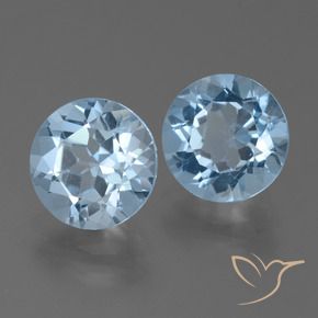Gemas de Topacio Azul Cielo natural de 4.96 ct, Redondo, VS