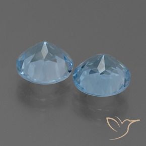 Gemas de Topacio Azul Cielo natural de 4.96 ct, Redondo, VS