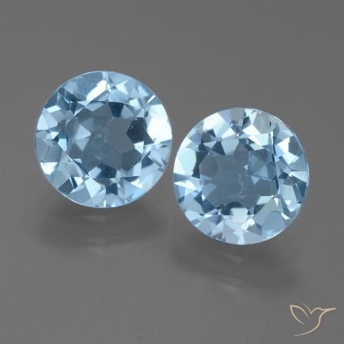 4.17ctw Natural Azul Cielo Topacio, Redondo, VS