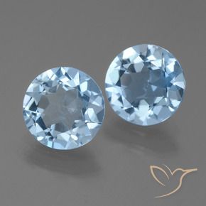Gemas de Topacio Azul Cielo natural de 4.17 ct, Redondo, VS