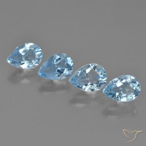 3.40ctw Natural Azul Cielo Topacio, En forma de pera, VS
