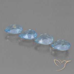 Gemas de Topacio Azul Cielo natural de 3.40 ct, En forma de pera, VS