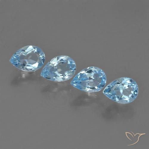2.73ctw Natural Azul Cielo Topacio, En forma de pera, VVS-VS