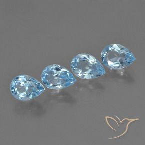 Gemas de Topacio Azul Cielo natural de 2.73 ct, En forma de pera, VVS-VS