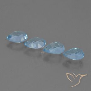 Gemas de Topacio Azul Cielo natural de 2.73 ct, En forma de pera, VVS-VS