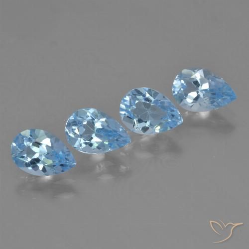 3.16ctw Natural Azul Cielo Topacio, En forma de pera, VVS-VS
