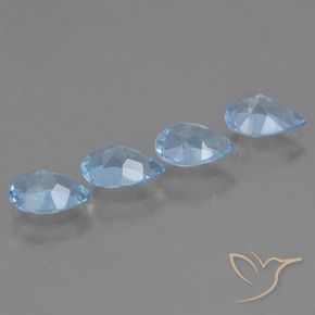 Gemas de Topacio Azul Cielo natural de 3.16 ct, En forma de pera, VVS-VS