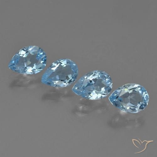 3.13ctw Natural Azul Cielo Topacio, En forma de pera, VVS-VS