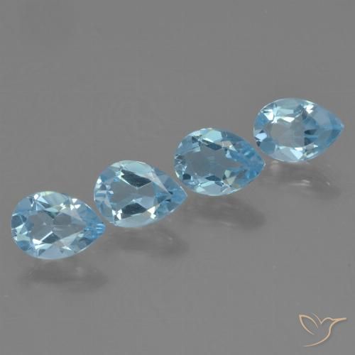3.15ctw Natural Azul Cielo Topacio, En forma de pera, VVS-VS