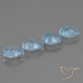 Gemas de Topacio Azul Cielo natural de 3.15 ct, En forma de pera, VVS-VS