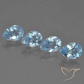 Gemas de Topacio Azul Cielo natural de 3.30 ct, En forma de pera, VVS-VS