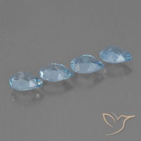 Gemas de Topacio Azul Cielo natural de 2.86 ct, En forma de pera, VS