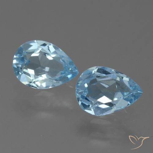 1.38ctw Natural Azul Cielo Topacio, En forma de pera, VVS-VS