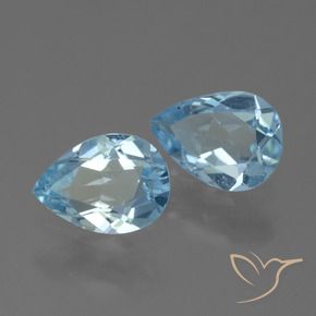 Gemas de Topacio Azul Cielo natural de 1.38 ct, En forma de pera, VVS-VS
