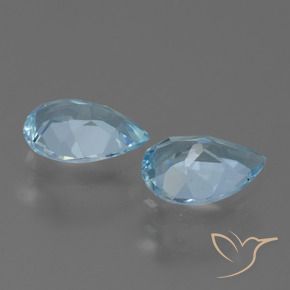 Gemas de Topacio Azul Cielo natural de 1.38 ct, En forma de pera, VVS-VS