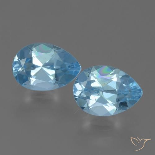 1.68ctw Natural Azul Cielo Topacio, En forma de pera, VVS-VS