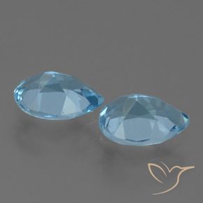Gemas de Topacio Azul Cielo natural de 1.68 ct, En forma de pera, VVS-VS