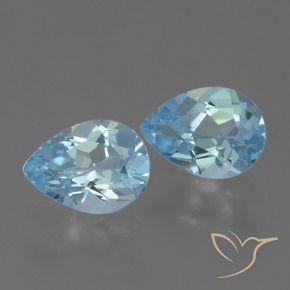 Gemas de Topacio Azul Cielo natural de 1.61 ct, En forma de pera, VVS