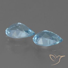 Gemas de Topacio Azul Cielo natural de 1.61 ct, En forma de pera, VVS