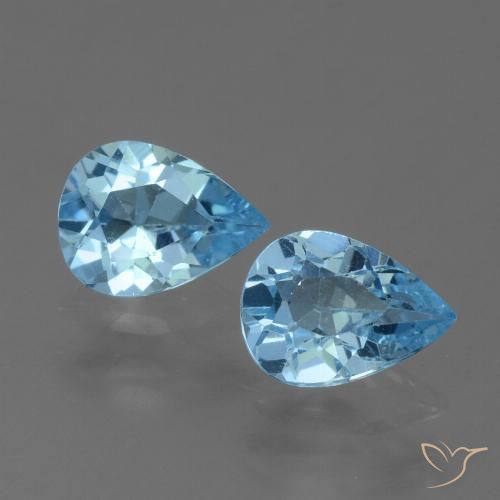 1.47ctw Natural Azul Cielo Topacio, En forma de pera, VVS-VS