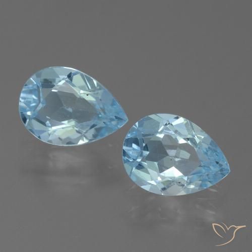 1.50ctw Natural Azul Cielo Topacio, En forma de pera, VVS-VS