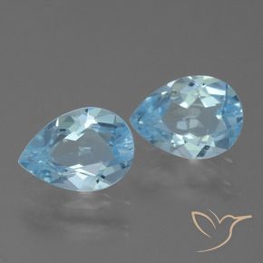 Gemas de Topacio Azul Cielo natural de 1.50 ct, En forma de pera, VVS-VS