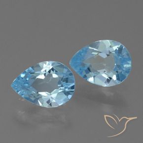 Gemas de Topacio Azul Cielo natural de 1.56 ct, En forma de pera, VVS-VS