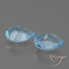 Gemas de Topacio Azul Cielo natural de 1.56 ct, En forma de pera, VVS-VS