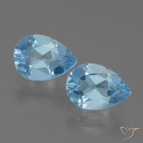 1.65ctw Natural Azul Cielo Topacio, En forma de pera, VVS