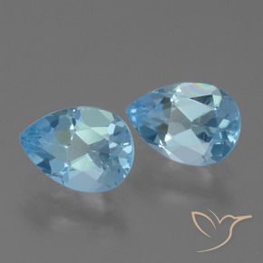 Gemas de Topacio Azul Cielo natural de 1.65 ct, En forma de pera, VVS