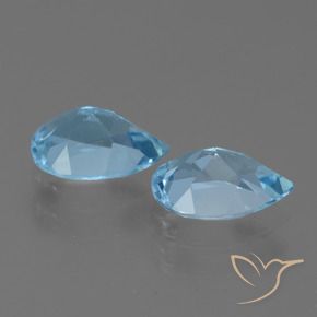 Gemas de Topacio Azul Cielo natural de 1.65 ct, En forma de pera, VVS