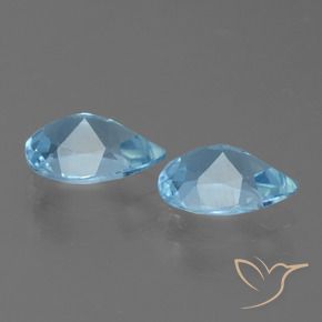 Gemas de Topacio Azul Cielo natural de 1.48 ct, En forma de pera, VVS-VS