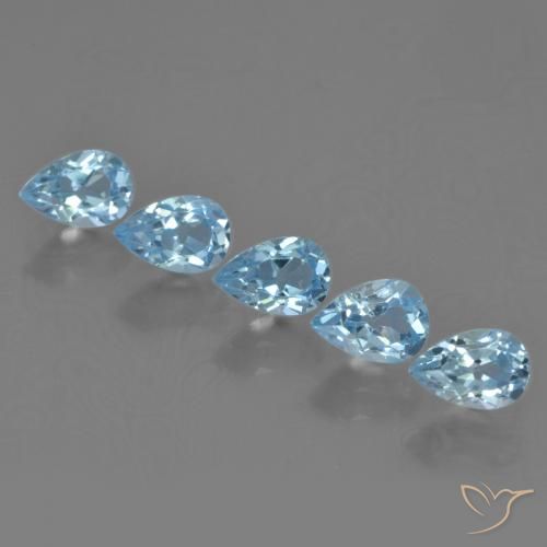 Gemas de Topacio Azul Cielo natural de 3.23 ct, En forma de pera, VVS-VS