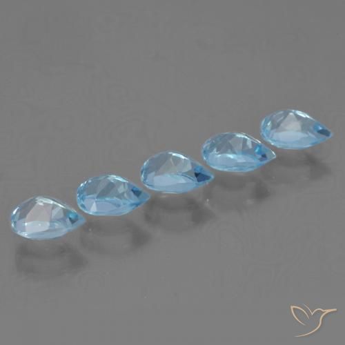 Gemas de Topacio Azul Cielo natural de 3.23 ct, En forma de pera, VVS-VS