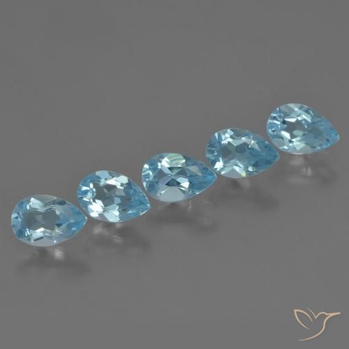 2.54ctw Natural Azul Suizo Topacio, En forma de pera, VS