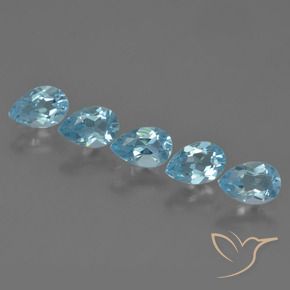 Gemas de Topacio Azul Suizo natural de 2.54 ct, En forma de pera, VS