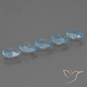Gemas de Topacio Azul Suizo natural de 2.54 ct, En forma de pera, VS